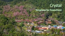  Presentation with sakura - Presentation theme consisting of royal road - blooming sakura trees in doi background and a  colored foreground