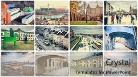  Presentation with school details - Amazing presentation having royal road - collage of warsaw attractions backdrop and a light gray colored foreground