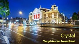  Presentation with royal - Theme featuring royal road - concert building in amsterdam background and a tawny brown colored foreground