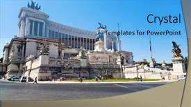  Presentation with galleria vittorio emanuele ii - Colorful PPT layouts enhanced with royal road - monument of vittorio emanuele ii backdrop and a light blue colored foreground