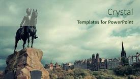  Presentation with royal - Audience pleasing PPT theme consisting of royal-scots-greys-monument backdrop and a soft green colored foreground