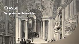  Presentation with royal - Amazing PPT theme having royal staircase in vatican city backdrop and a gray colored foreground