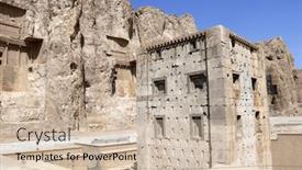  Presentation with ancient iran - Slides enhanced with royal-tombs-and-cube background and a soft green colored foreground