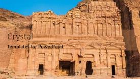  Presentation with petra jordan - PPT theme consisting of royal tombs in nabatean petra jordan middle east background and a coral colored foreground