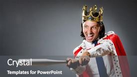  Presentation with royal - Cool new PPT theme with royals baseball - young king businessman in royal backdrop and a  colored foreground