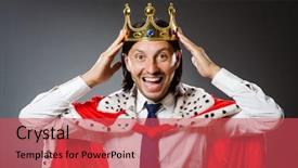  Presentation with royal - Cool new PPT theme with monarchy - young king businessman in royal backdrop and a coral colored foreground