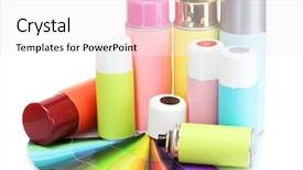  Presentation with aerosol - PPT theme enhanced with royalty free - aerosol cans and bright paper background and a white colored foreground