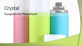  Presentation with aerosol - Amazing slides having royalty free - aerosol cans isolated on white backdrop and a  colored foreground