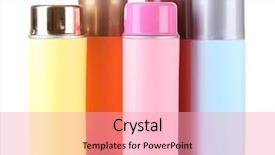  Presentation with aerosol - Colorful slides enhanced with royalty free - aerosol cans isolated on white backdrop and a  colored foreground