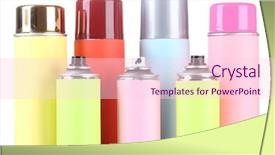  Presentation with aerosol - Cool new presentation theme with royalty free - aerosol cans isolated on white backdrop and a  colored foreground