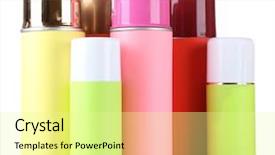  Presentation with aerosol - Cool new PPT layouts with royalty free - aerosol cans isolated on white backdrop and a  colored foreground