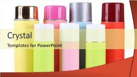  Presentation with aerosol - Slide set having royalty free - aerosol cans isolated on white background and a  colored foreground