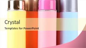  Presentation with aerosol - Presentation theme consisting of royalty free - aerosol cans isolated on white background and a blonde colored foreground