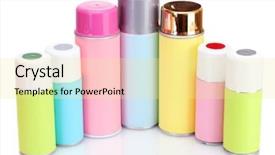  Presentation with aerosol - Audience pleasing theme consisting of pipes of pulp and paper backdrop and a white colored foreground