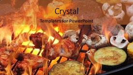  Presentation with barbecue food truck - Colorful PPT layouts enhanced with royalty free images - barbecue backdrop and a red colored foreground