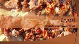  Presentation with grill - PPT layouts enhanced with royalty free images - pork on the grill background and a red colored foreground