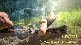  Presentation with grill - Amazing slides having royalty free images - pork on the grill backdrop and a tawny brown colored foreground