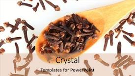  Presentation with clove - Cool new slides with royalty free images - spice clove in spoon isolated backdrop and a  colored foreground