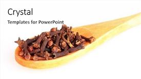  Presentation with clove - Beautiful theme featuring royalty free images - spice clove in spoon isolated backdrop and a white colored foreground