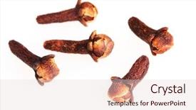  Presentation with clove - Colorful PPT layouts enhanced with royalty free images - spice clove isolated on white backdrop and a lemonade colored foreground