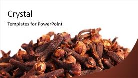  Presentation with clove - Slides having royalty free images - spice clove isolated on white background and a  colored foreground
