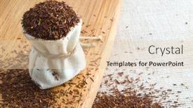  Presentation with tea - PPT layouts consisting of roybush-tea-in-small-sack background and a  colored foreground