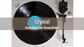  Presentation with record player - Amazing presentation theme having rpm - analog stereo turntable vinyl record backdrop and a violet colored foreground
