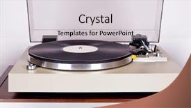  Presentation with vinyl record - Audience pleasing slide set consisting of rpm - analog stereo turntable vinyl record backdrop and a light gray colored foreground