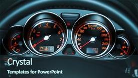  Presentation with car - Colorful PPT layouts enhanced with rpm - car dashboard backdrop and a tawny brown colored foreground