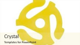  Presentation with vinyl record - Theme enhanced with rpm - iconic yellow plastic adapter background and a blonde colored foreground