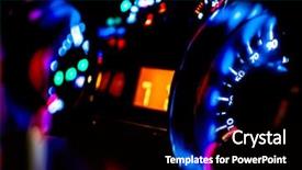  Presentation with policia lights of police car - PPT theme with rpm - modern car dashboard lights background and a black colored foreground
