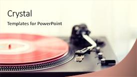  Presentation with record player - Theme enhanced with rpm - record player tonearm headshell closeup background and a white colored foreground