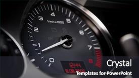  Presentation with luxury car - Beautiful PPT theme featuring rpm - tachometer of a luxury car backdrop and a dark gray colored foreground