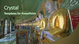  Presentation with caves - Presentation theme enhanced with rrow buddhas umin thounzeh caves sagaing myanmar background and a tawny brown colored foreground