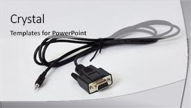 Presentation with cable electri - PPT theme consisting of rs-232 mini-jack cable background and a light gray colored foreground