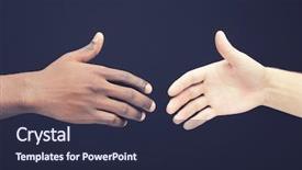  Presentation with shaking hands - Colorful PPT theme enhanced with rscism - african and a caucasian man backdrop and a wine colored foreground