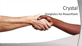  Presentation with handshake - Slides having rscism - handshake between african background and a white colored foreground