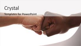  Presentation with process division of cell isolated - PPT theme enhanced with rscism - multiracial fist to fist agreement background and a white colored foreground