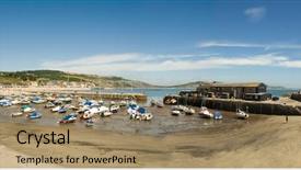  Presentation with wide - Cool new slide deck with rsgis - wide view of lyme regis backdrop and a coral colored foreground