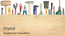  Presentation with construction tools - PPT theme with rssp - carpentry construction background tools underneath background and a lemonade colored foreground