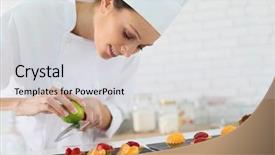  Presentation with pastry cookbook - Audience pleasing PPT layouts consisting of rssp - pastry-cook shreding lemon zest backdrop and a light gray colored foreground