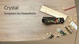  Presentation with wood tools - PPT layouts with rssp - wood working tools used background and a soft green colored foreground