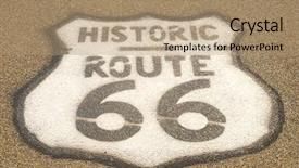  Presentation with route - Slides consisting of rt - historic route 66 sign painted background and a coral colored foreground