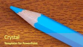  Presentation with wood - Presentation theme having rt - photo of a blue pencil background and a  colored foreground