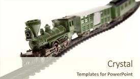  Presentation with train - Presentation featuring rt - toy train on track background and a cream colored foreground