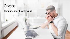  Presentation with stress - Slide set featuring rub - business deadline and stress concept background and a white colored foreground