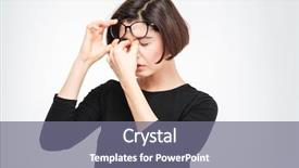  Presentation with eyes - Slides enhanced with rub - young woman rubbing her eyes background and a gray colored foreground