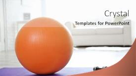  Presentation with rubber - Beautiful slides featuring rehabilitation tension hospital physiotherapy - rubber ball and dumbbells backdrop and a white colored foreground