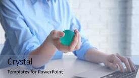  Presentation with rubber - Presentation with rubber ball at work background and a seafoam green colored foreground