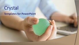  Presentation with rubber - Slide deck consisting of rubber ball at work background and a sky blue colored foreground